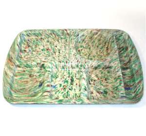 Green Confetti Speckle Melmac School Lunch Tray  
