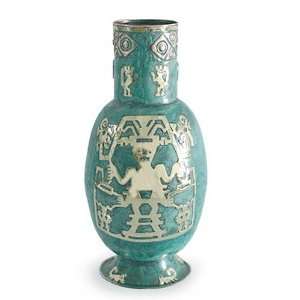  Copper and bronze vase, Chancay Effigy