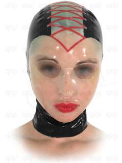 Latex (rubber) String Hood  0.45mm catsuit mask suit  
