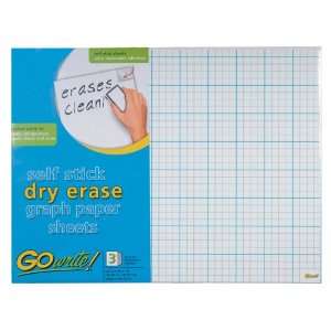  Gowrite Dry Erase Grid Sheets Adhesive, 16.5 X 22 Inches 