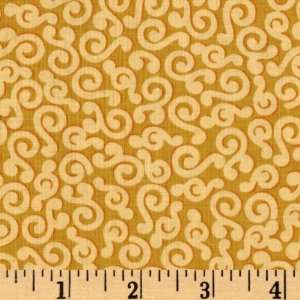  44 Wide Ringling Brothers Baby Circus Swirls Gold Fabric 