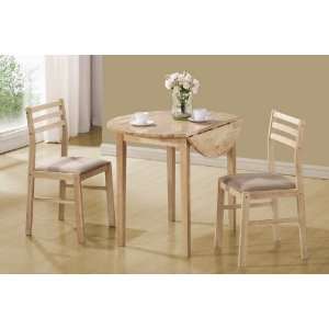  3pc Dinette Table and Chairs Set in Natural Finish