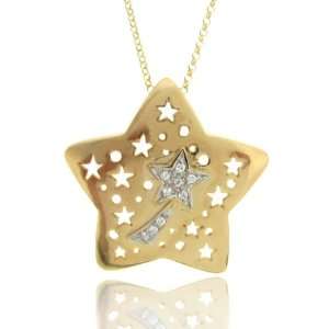  18k Over Sterling Silver CZ Sparkle Star Pendant Jewelry