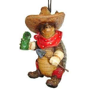  Spicy Texas Armadillo w/ Cactus Christmas Ornament #5517 