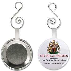   Prince William Kate Middleton 2.25 inch Button Style Hanging Ornament