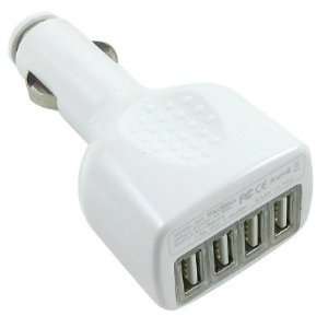  Hktimes 4 Port Usb Car Charger Adapter for Iphone Ipod 