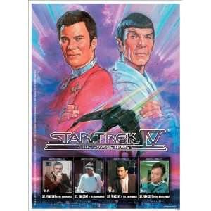 Star Trek   Kirk, Spock, Scotty, Dr McCoy   Shee of 4 Stamps StVincent 