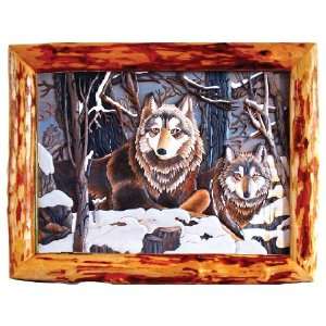 Wild Winter Wolves Wood Art 