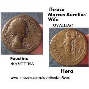   FAUSTINA. HERA. Thrace. Imperial Greek Bronze Coin. 
