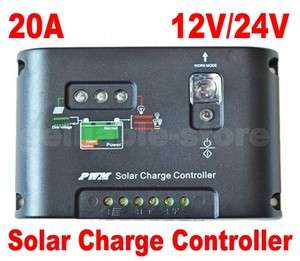 20A 12V/24V PWM Solar Street Light Panel Charge Controller Regulator 