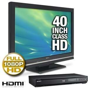  Sony KDL40V5100 40 1080p LCD HDTV Blu ray Bundle 