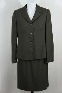 Petite Sophisticate Gray Long Sleeve Skirt Suit Sz 2  