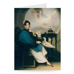  A Geisha Girl by George Chinnery   Greeting Card (Pack of 