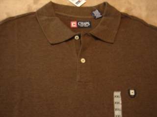 CHAPS mens brown polo shirt sz 2XL XXL NWT  