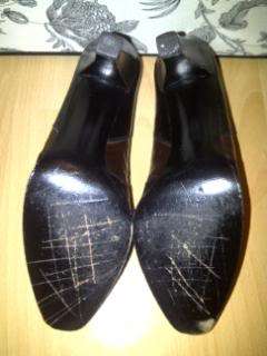 Charles Jourdan Black & Brown Leather Pumps Heels 9.5 9 1/2  