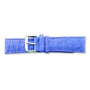 de Beer Purple Crocodile Grain Leather Watch Band 24mm  