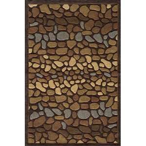   Multi Brown Stones Transitional 8 x 10 Rug (BS 04): Home & Kitchen