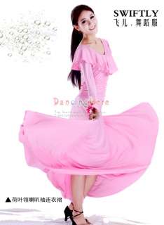 Flamenco salsa tango Ballroom Dance Dress #D017 pink  