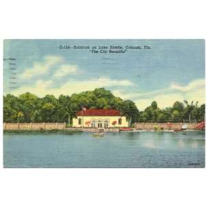  1950s Vintage Postcard Solarium on Lake Estelle   Orlando 
