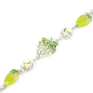 Perfect Gift   High Quality Dreamy Strawberry Bracelet with Green and 