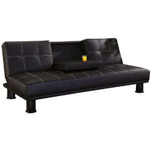    Soda Black Faux Leather Klik Klak Sofa Bed: Home Improvement
