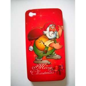   Merry Christmas Hard Case (Red) for iPhone 4G 