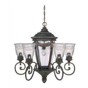 Savoy House Acropolis New Tortoise Shell Five Light Outdoor Chandelier