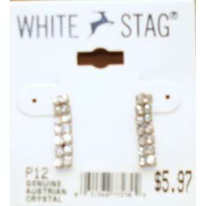 White Stag   Genuine Austrian Crystal Earrings