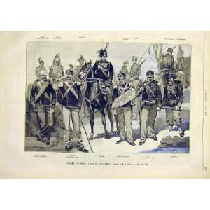  Italian Army Military Uniforms French Print 1891: Home 