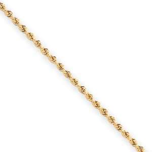   2mm, 10 Karat Yellow Gold, Diamond Cut Rope Chain   20 inch: Jewelry