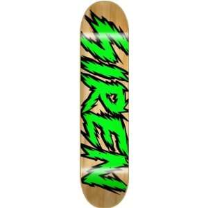 Siren Shocker Deck 8.0 Nat Green Skateboard Decks  Sports 