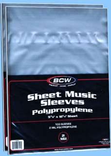 BCW Sleeves SHEET MUSIC Size 200 count  