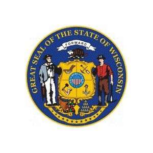  Wisconsin State Seal Flag Clear Acrylic Fridge Magnet 2.75 