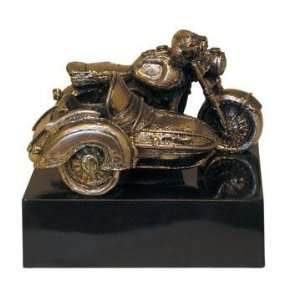 4 inch Small Pewter Finish Classic Motorcycle Figurine 