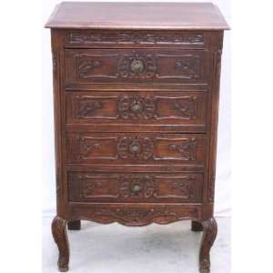   Vintage French Country Carved Oak Chest of Drawers: Kitchen & Dining