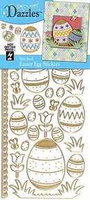 Gold EASTER EGG STITCHED DAZZLES Christian Holiday Scrapbooking Card 