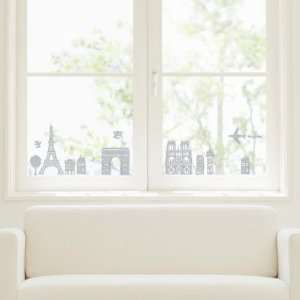   10x27) Mathilde Nivet Skyline Paris Window Stickers