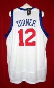 Adidas authentic Sixers EVAN TURNER NBA home jersey 48  