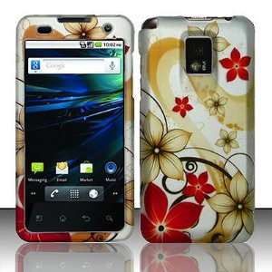  LG Optimus 2x G2X (T Mobile) Red Gold Flower Rubber Touch 
