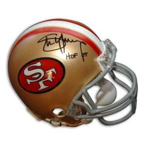 Autographed Steve Young 49ers Throwback Mini Helmet Inscribed Hof 05