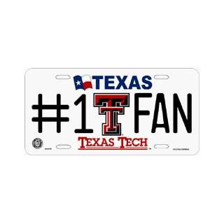   Tech Red Raiders #1 Fan Metal License Plate *SALE*