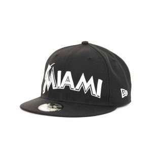 Miami Marlins New Era 59Fifty MLB Black and White Fashion  
