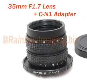 35mm f1.7 Cine Movie Lens + Adapte for Nikon 1 N1 J1 V1 Camera Adapter 