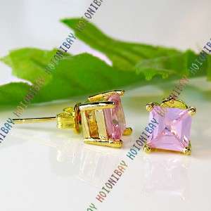 Pink Ice Princess Simulate Diamond Stud Earrings D12#  