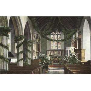   Vintage Postcard Interior of Clovelly Church   Clovelly England UK