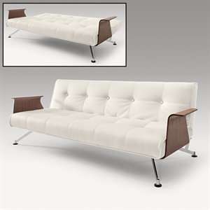  Innovation USA Clubber Convertible Sofa in White Leather 