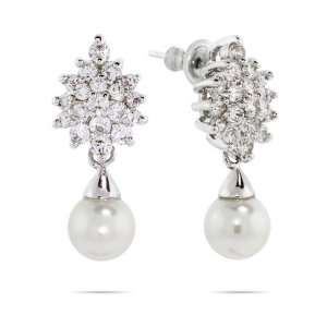  Clustering CZs with Pearl Drop Earrings: Eves Addiction 