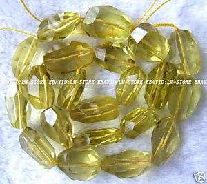 cit02015x20mm Natural Citrine Faceted Nuggets Beads 16  