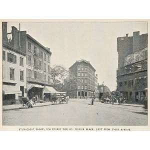 1893 Print Stuyvesant Place 8th Street New York City   Original 
