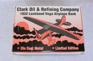 1992 nos clark oil co model airplane bank unopened